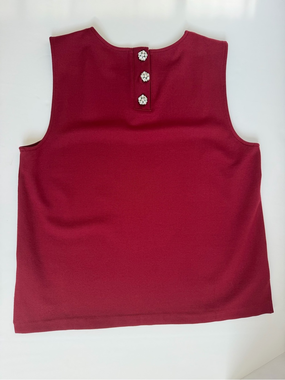 J.Crew Burgundy Crystal Button-Back Sleeveless Blouse / Tank Top Size M